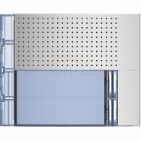 Audio jednotka základní 2-BUS Bticino videotelefony SFERA kryt modulu elektroniky 351000, 1 sloupec, 2 tlačítka, provedení-barva kov