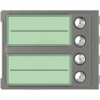 Tlačítka 2-BUS Bticino videotelefony ROBUR kryt modulu elektroniky, 1 sloupec, 4 tlačítka, provedení-barva kov